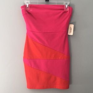 fuchsia/orange short length dress